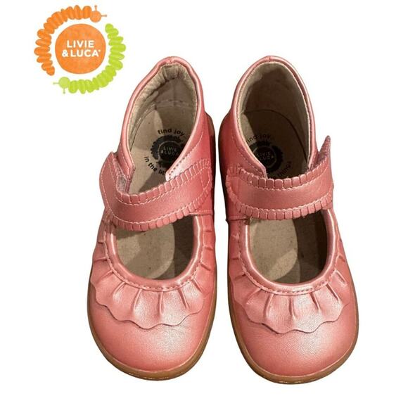 Livie & Luca | Ruche Classic Mary Jane – Guava Shimmer | Size 10 Toddler - Picture 1 of 16